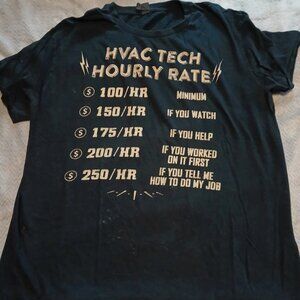 Black Short Sleeve Tee with Humorous HVAC Technician Print